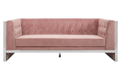 3 Seater Pink Velvet Sofa | Vogue