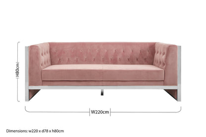 3 Seater Pink Velvet Sofa | Vogue