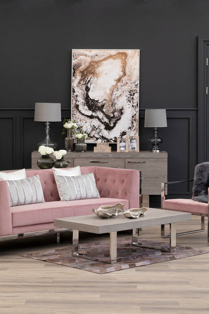 3 Seater Pink Velvet Sofa | Vogue