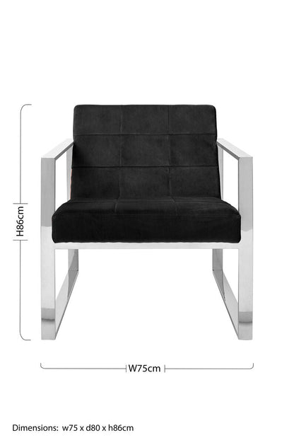Vogue Black Velvet Lounge Chair