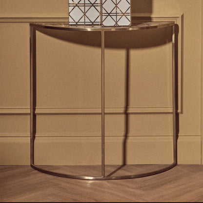 Vita Half Moon Console Table With Black Agate Top