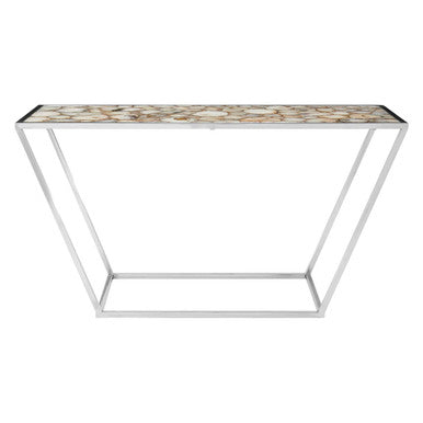 Vita White Agate Console Table
