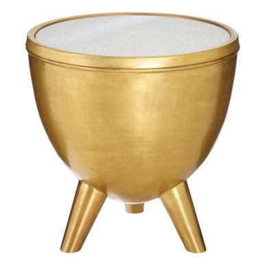 Crest Gold Bowl Shaped Side Table