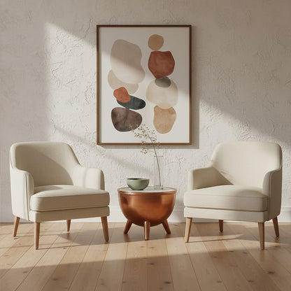 Copper Metallic Finish Coffee Table with Natural White Marble Top and Tapered Legs | Crest