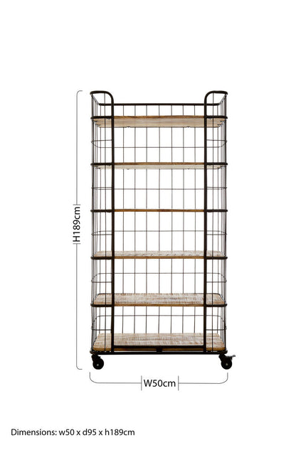 Crest 6 Tier Shelf Unit with Wheels