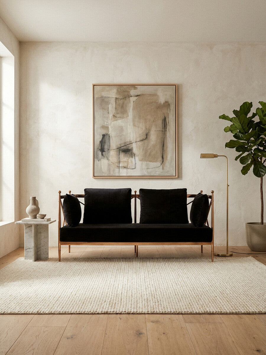 2 Seater Rose Gold Lattice Arms Sofa | Novo