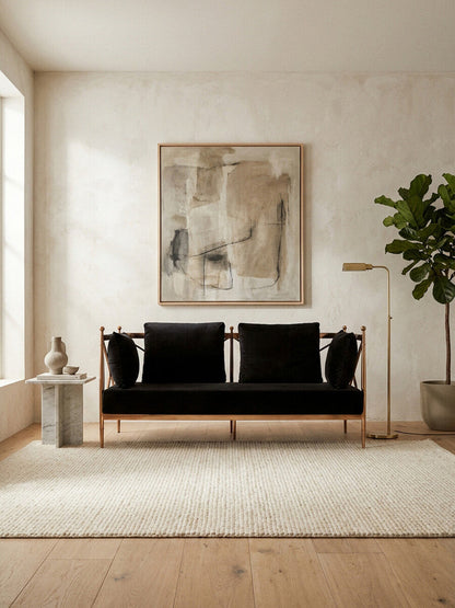 2 Seater Rose Gold Lattice Arms Sofa | Novo