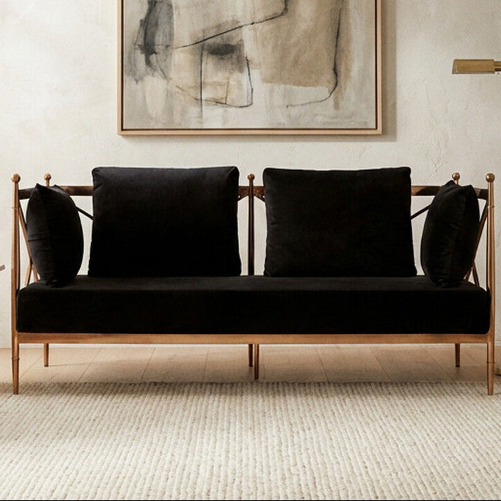 2 Seater Rose Gold Lattice Arms Sofa | Novo