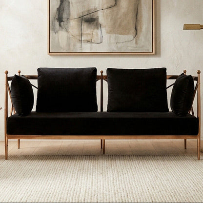 2 Seater Rose Gold Lattice Arms Sofa | Novo