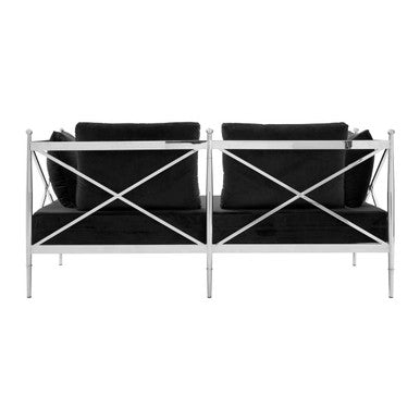 Novo 2 Seat Sofa With Silver Lattice Arms