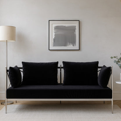 Novo 2 Seat Sofa With Silver Lattice Arms