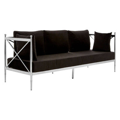 Novo 3 Seat Sofa With Silver Lattice Sides