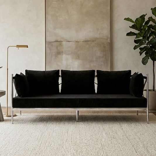 Novo 3 Seat Sofa With Silver Lattice Sides