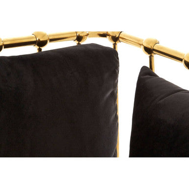 Novo Black Velvet Chair with Gold Frame