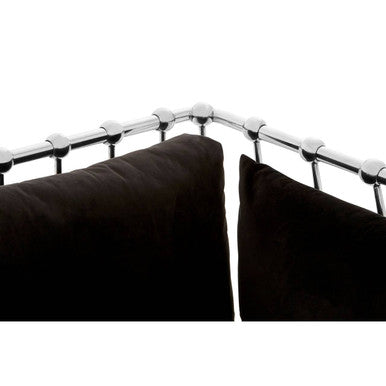 Novo 3 Seat Silver Finish Tapered Arms Sofa