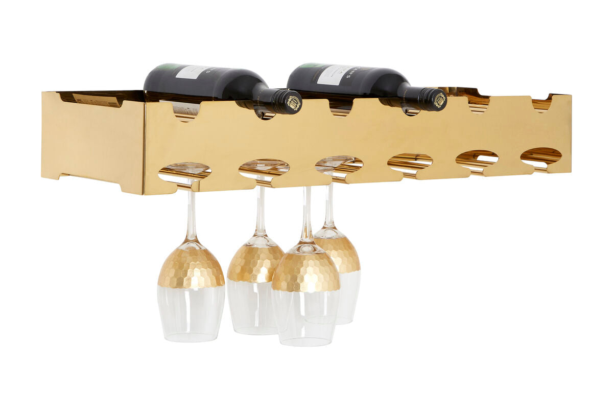 6 Bottle Gold Finish Wine Rack | Novo