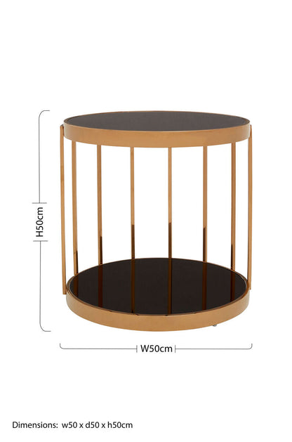 Novo Rose Gold Cage Design Side Table