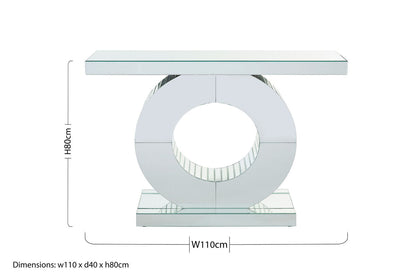 Gianara Mirrored Console Table