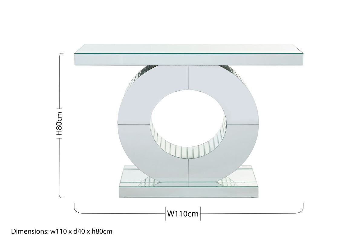 Gianara Mirrored Console Table