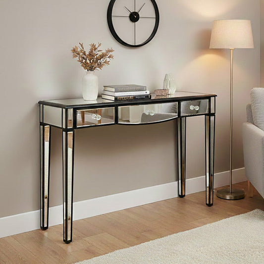 Graciela 3 Drawer Console Table With Mirror Frame