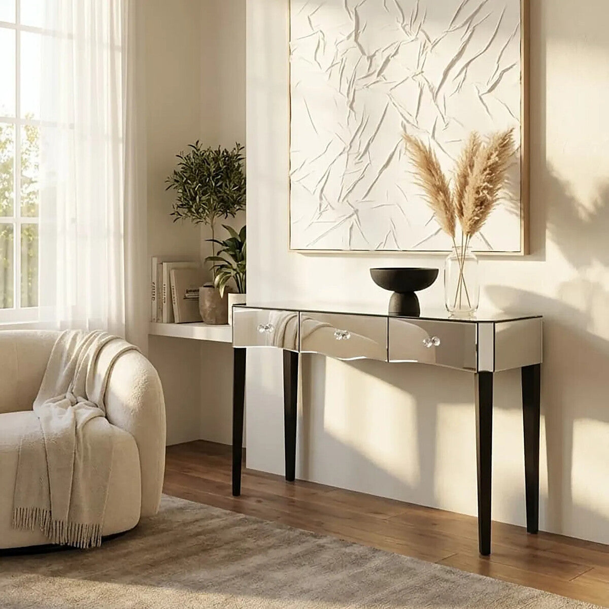 Gabriella Mirrored Console Table