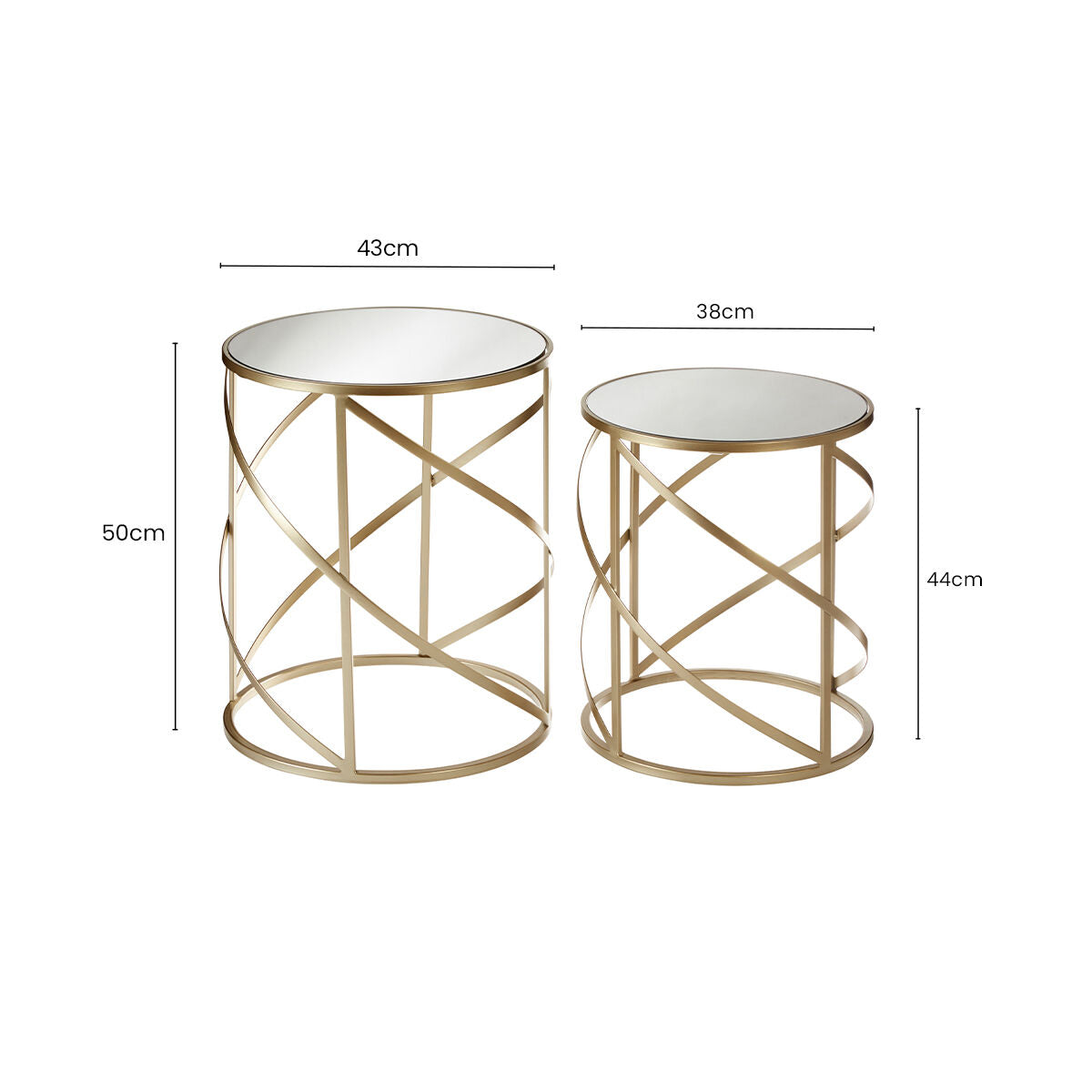 Avantis Set Of 2 Swirl Frame Tables