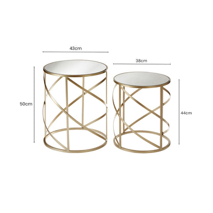 Avantis Set Of 2 Swirl Frame Tables