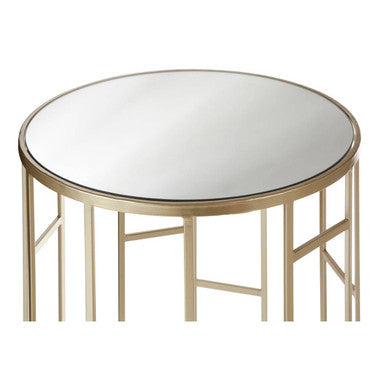 Avantis Set Of 2 Champagne Finish Round Side Tables