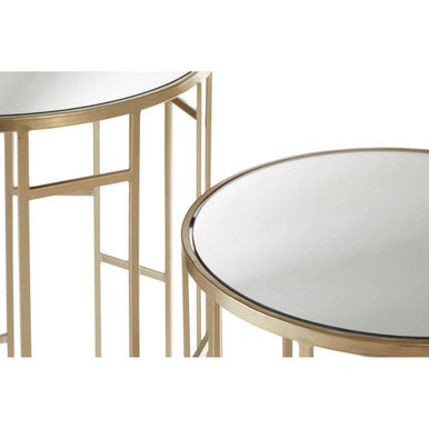 Avantis Set Of 2 Champagne Finish Round Side Tables