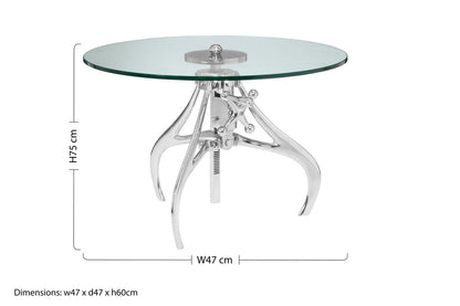 Maxi Crank Mechanism Metal And Glass Table