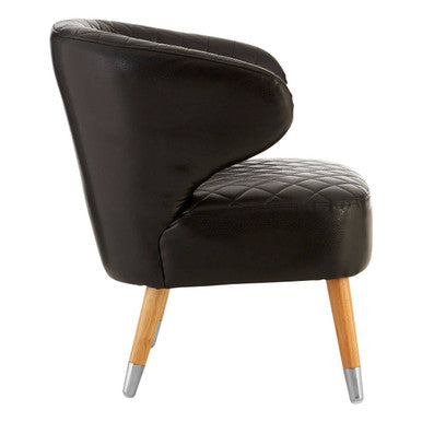 Richy Black Leather Effect Accent Chair