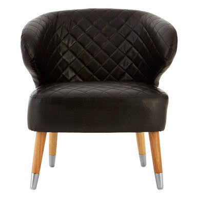 Richy Black Leather Effect Accent Chair