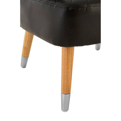 Richy Black Leather Effect Accent Chair