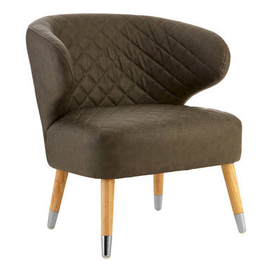 Richy Brown Leather Effect Accent Chair