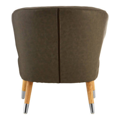 Richy Brown Leather Effect Accent Chair