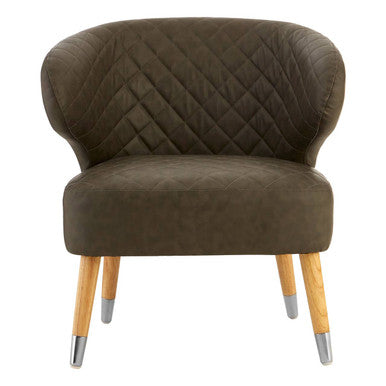 Richy Brown Leather Effect Accent Chair