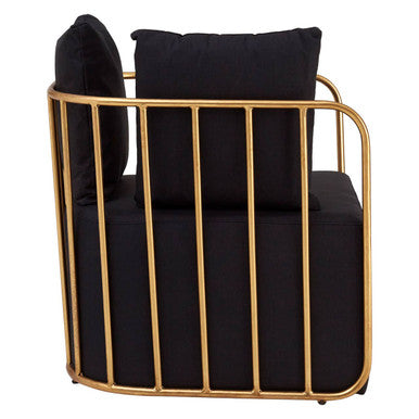 Rosina Black Linen Chair