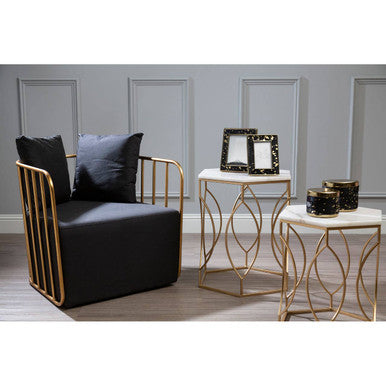 Rosina Black Linen Chair