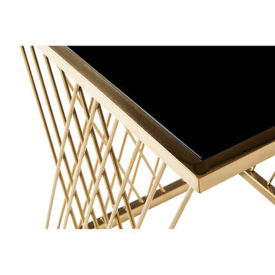 Arezzo Gold and Black Set Of 3 Nesting Tables