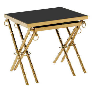 Arezzo Gold and Black Set Of 2 Nesting Tables