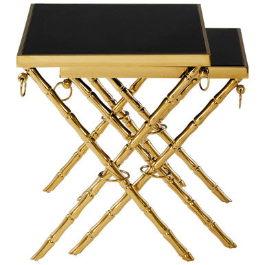Arezzo Gold and Black Set Of 2 Nesting Tables