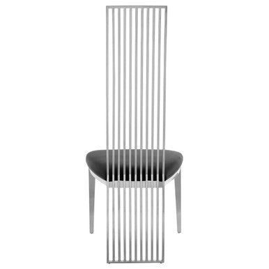 Eliza Silver Finish High Back Dining Chair