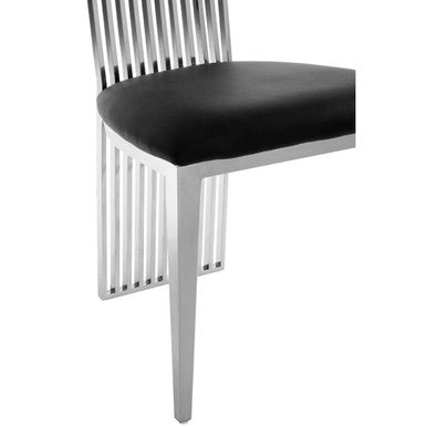Eliza Silver Finish High Back Dining Chair