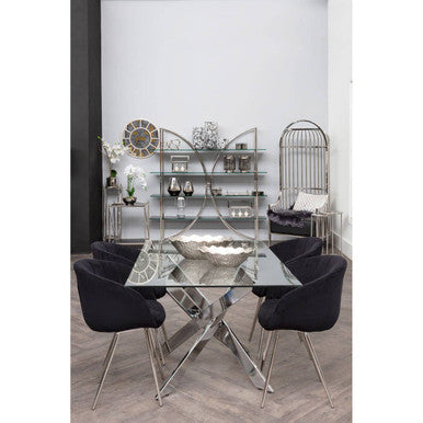 Eliza Silver Finish Dome Cage Chair