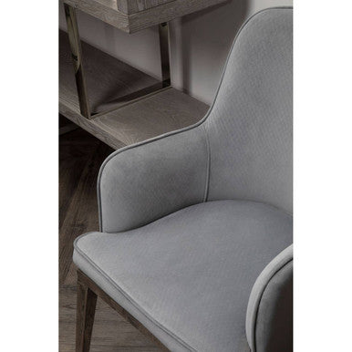 Eliza Grey Velvet Dining Chair With Silver Finish Legs