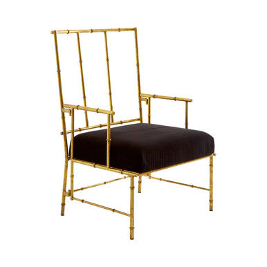Monroe Gold and Black Velvet Accent Chair