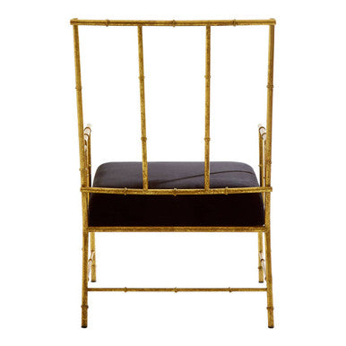 Monroe Gold and Black Velvet Accent Chair