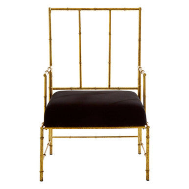 Monroe Gold and Black Velvet Accent Chair