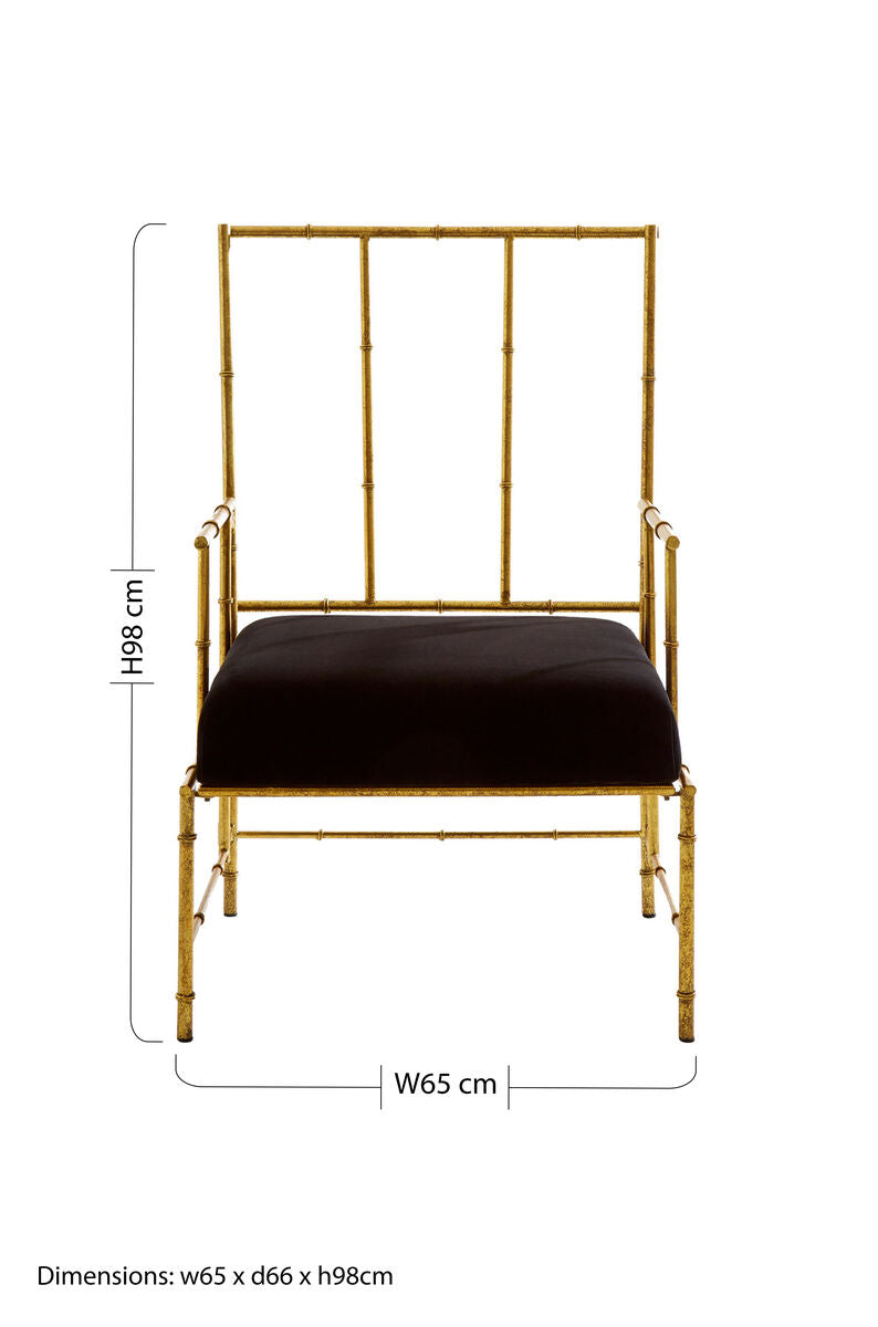 Monroe Gold and Black Velvet Accent Chair