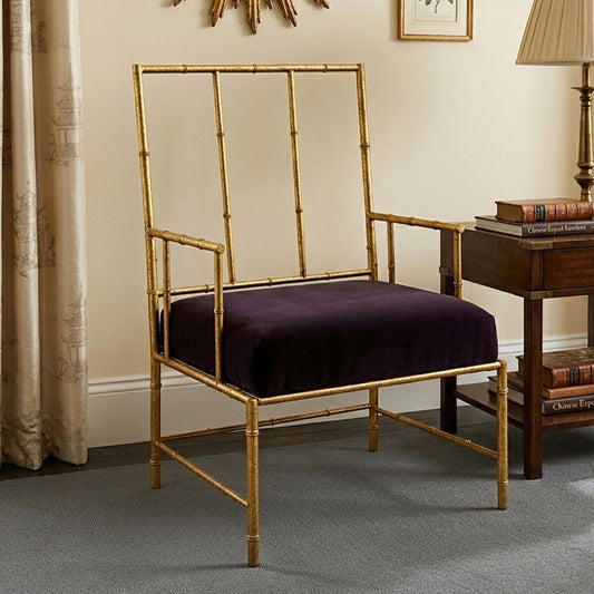 Monroe Gold and Black Velvet Accent Chair